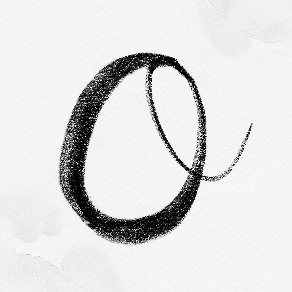 Letter o cursive hand drawn typography font