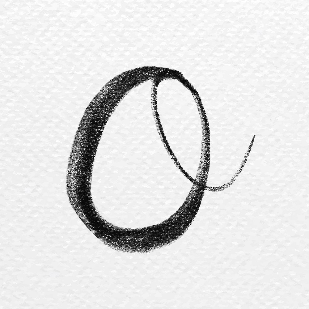 Cursive letter o vector lowercase typography