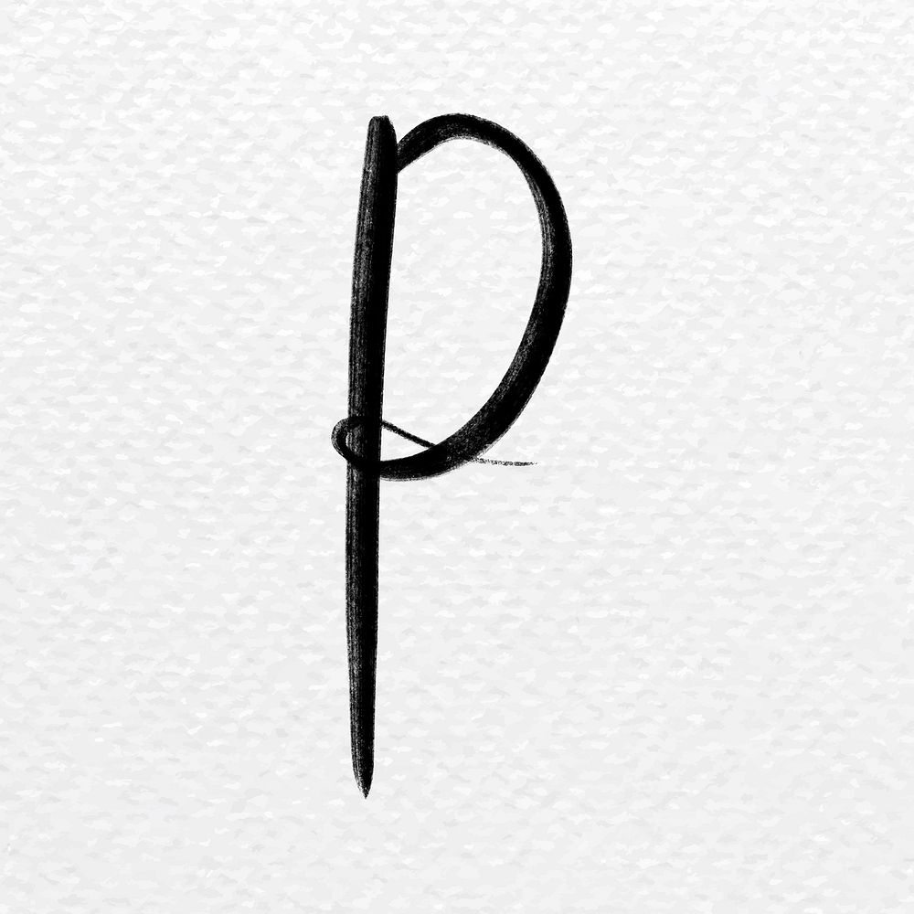 Cursive letter p vector lowercase typography