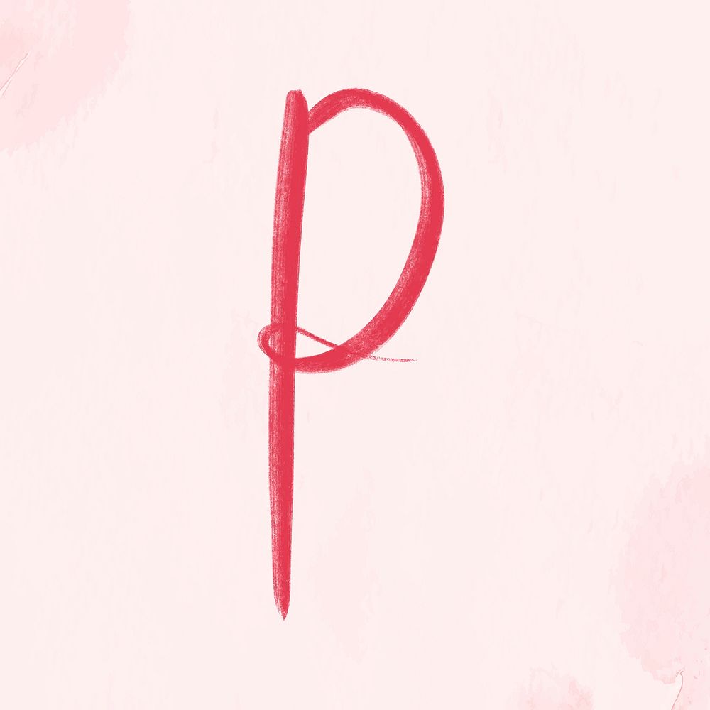 Hand drawn letter p lettering typography font vector