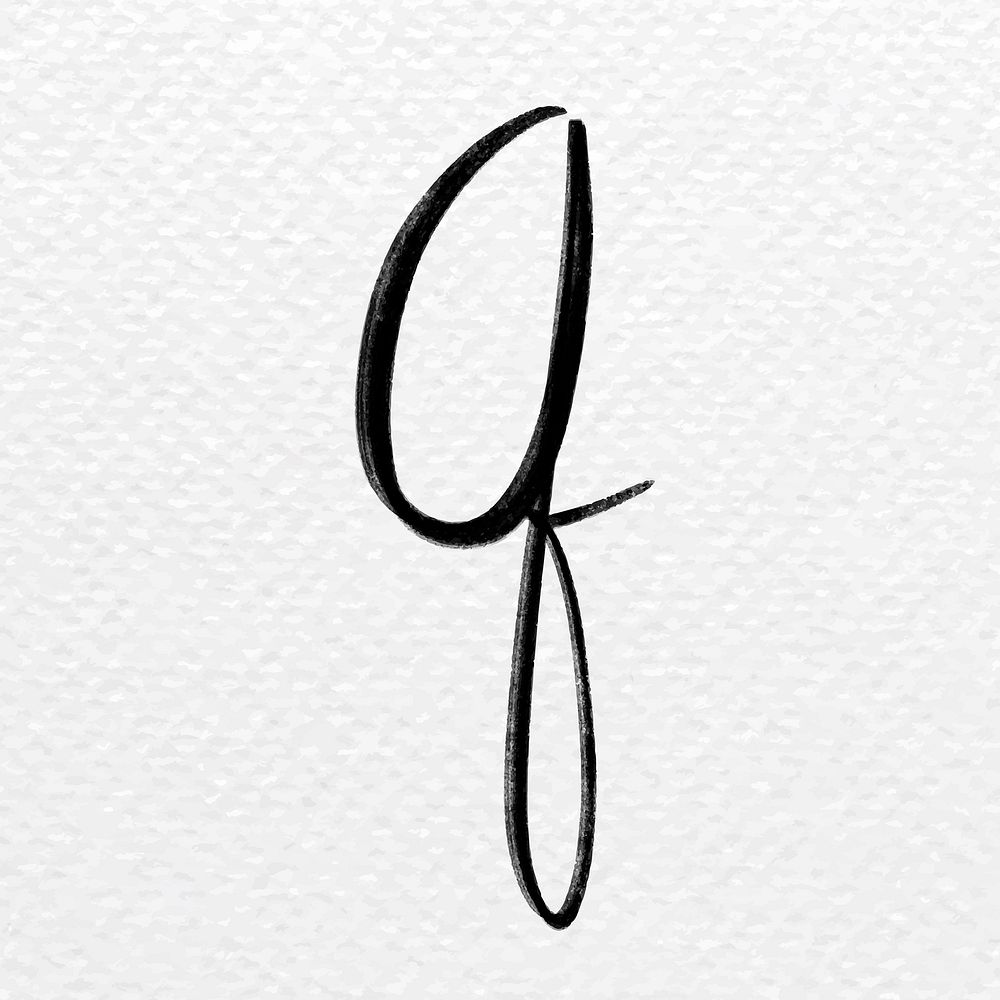 Cursive letter q vector lowercase typography