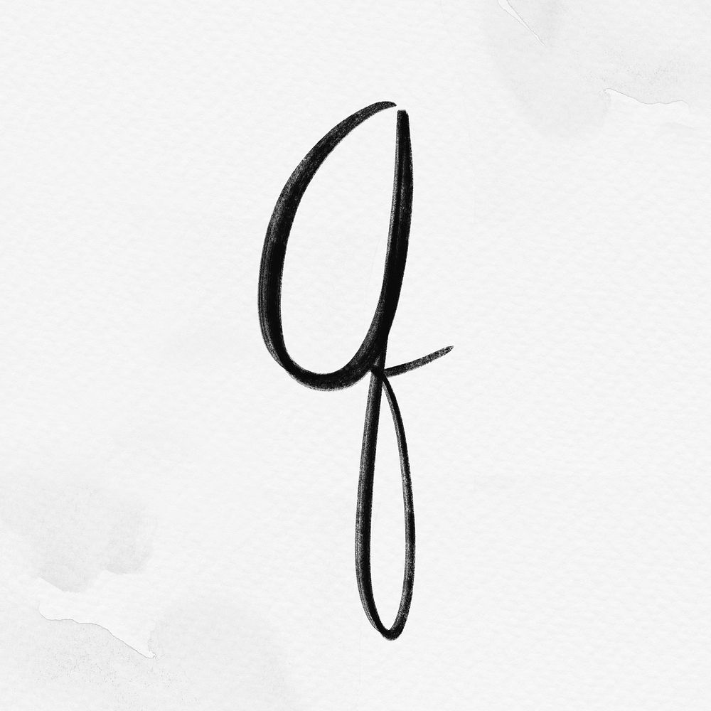 Letter q typography psd brush stroke font