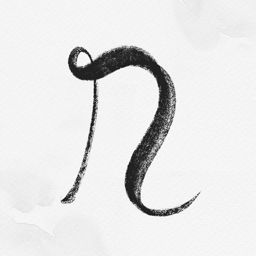 Letter r cursive hand drawn typography font