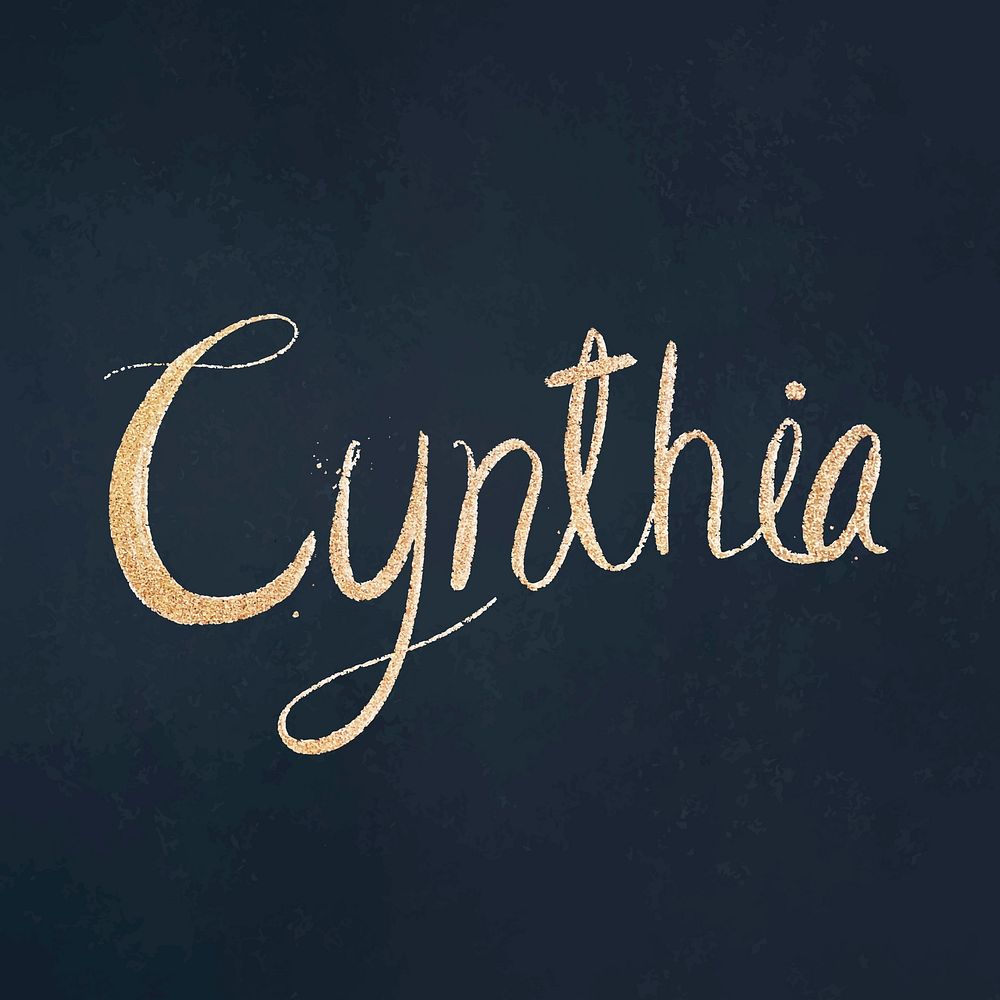 Sparkling gold Cynthia vector font typography