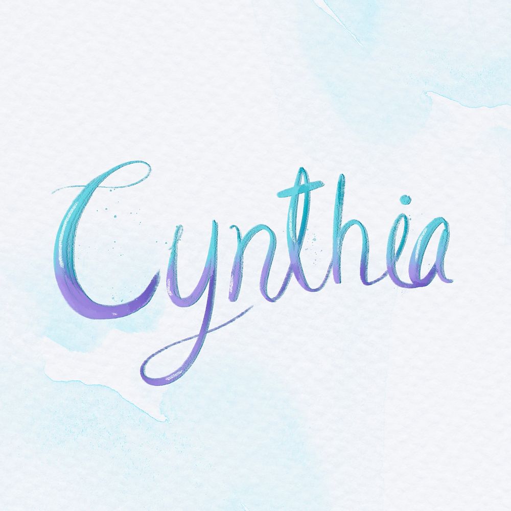 Cynthia female name psd calligraphy font