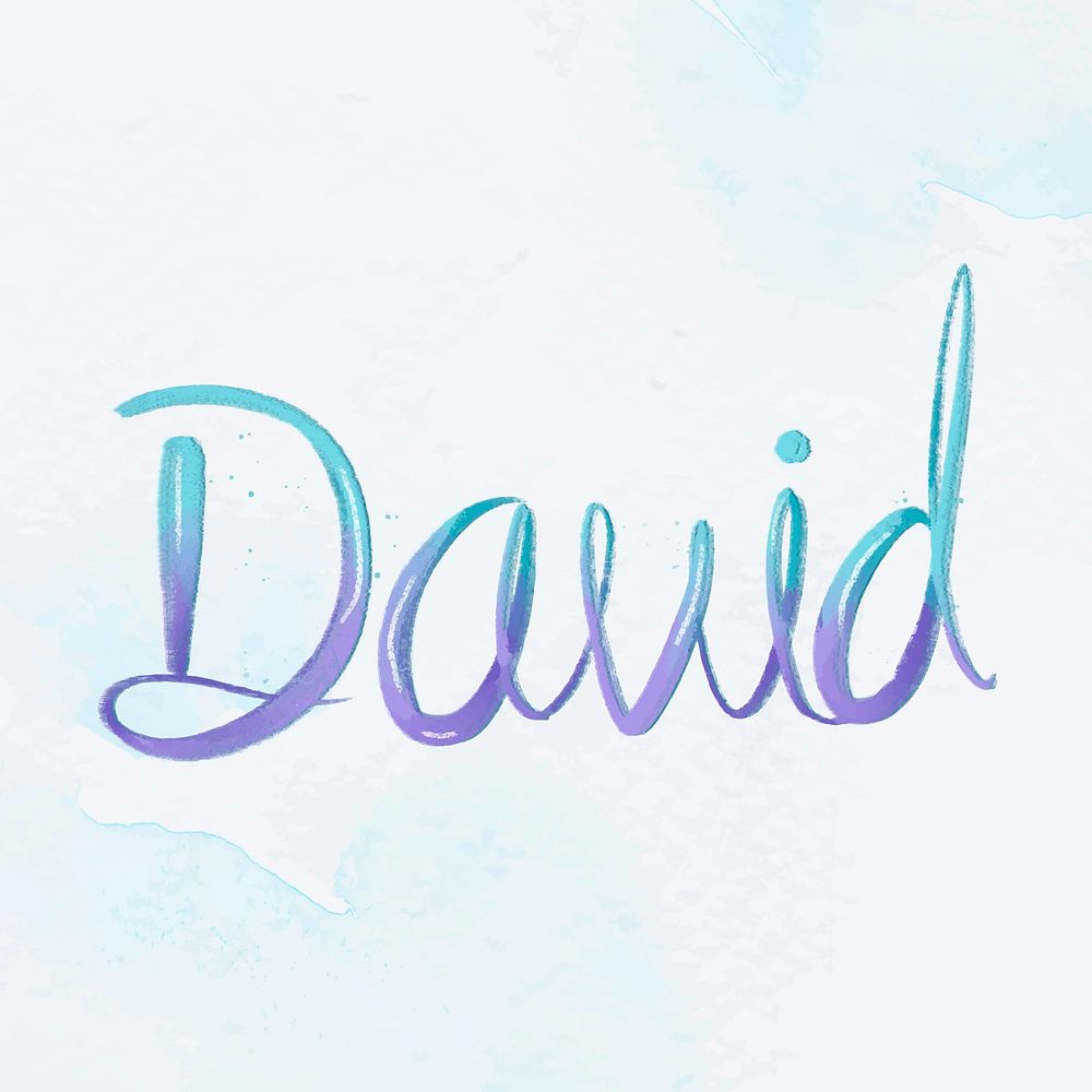 David name hand lettering vector font