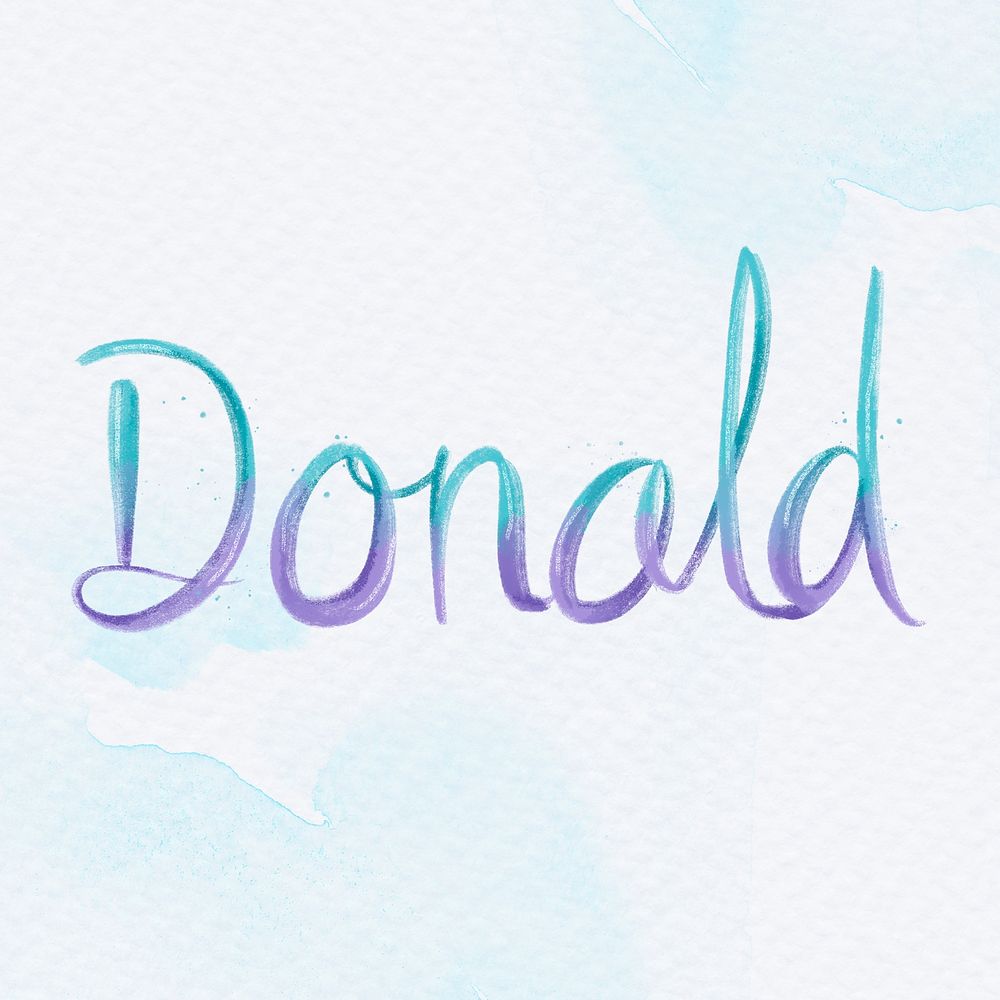 Donald name hand lettering psd font