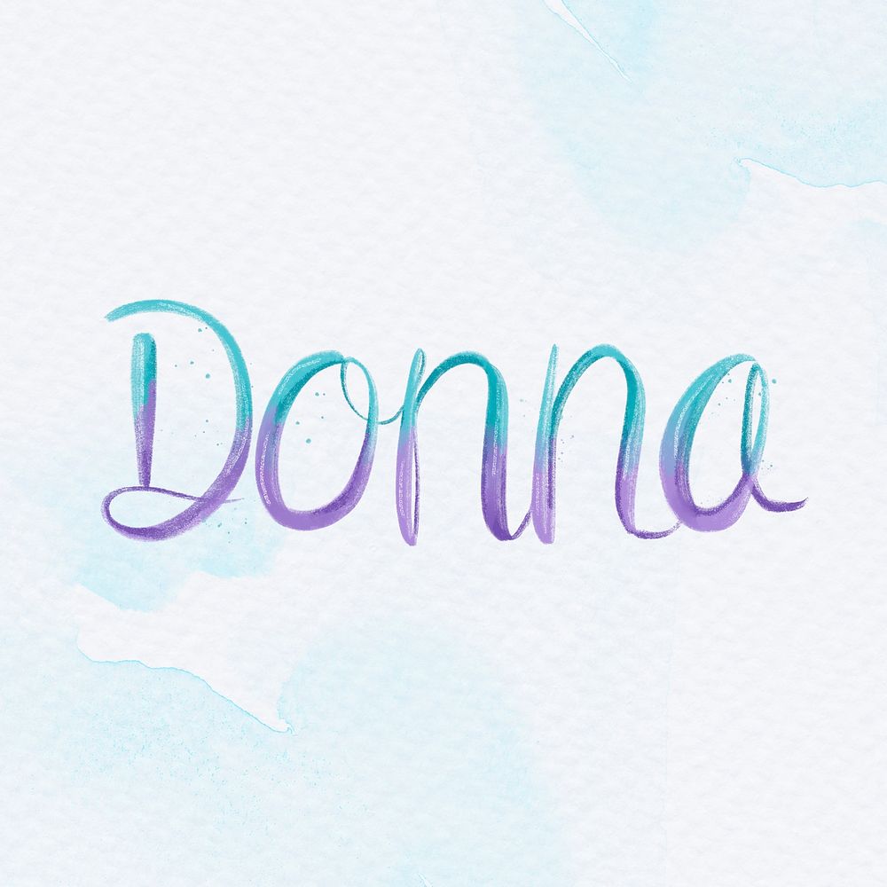 Donna name hand lettering psd font