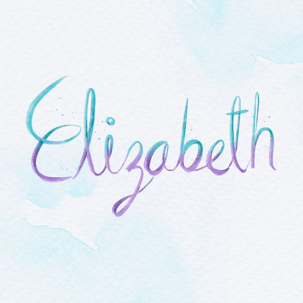 Elizabeth name pastel word psd typography