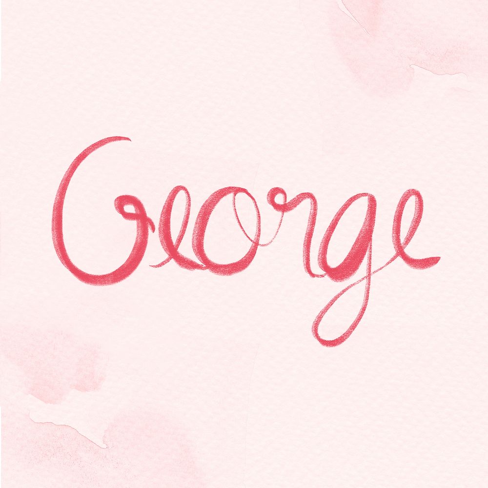 George male name lettering psd font