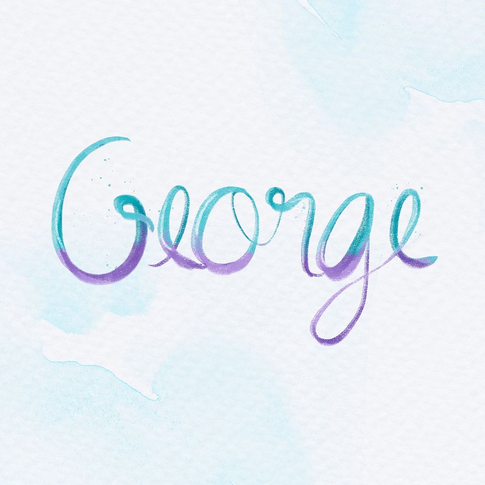 George name hand lettering psd font