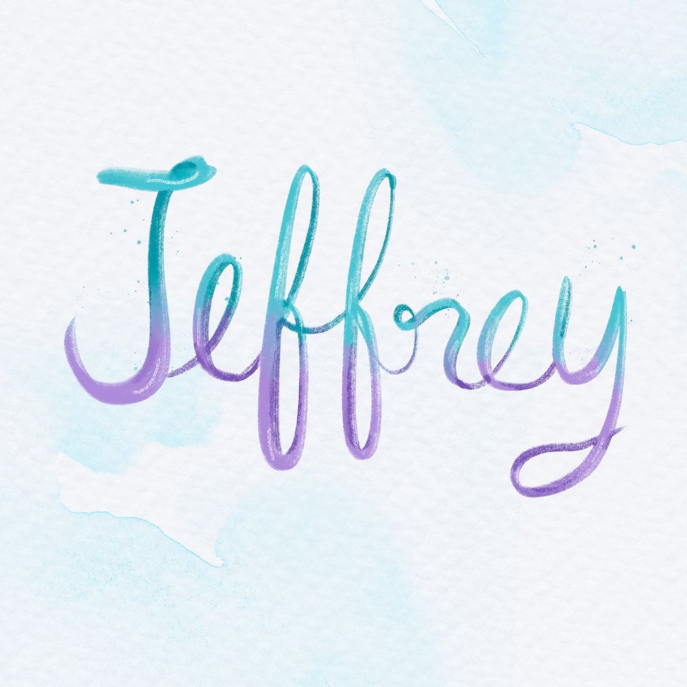 Jeffrey name pastel script psd font