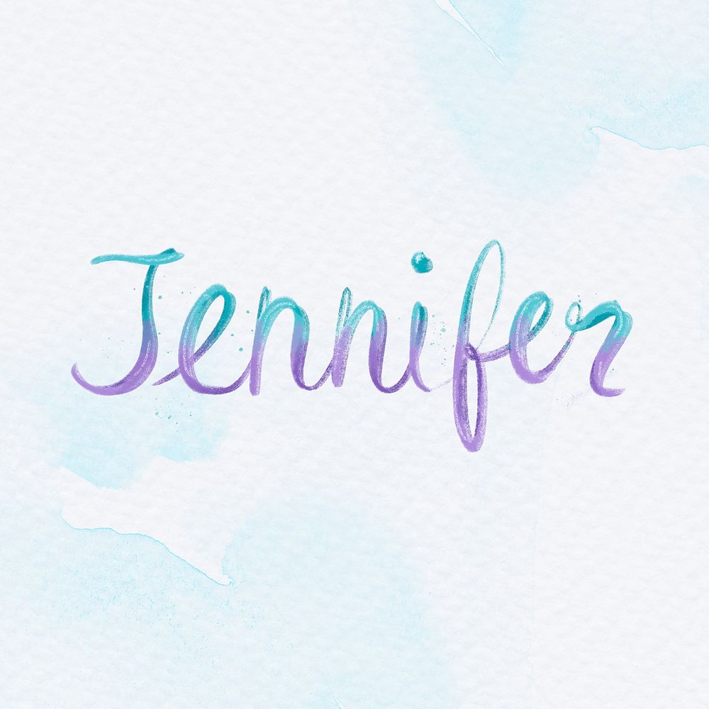 Jennifer name psd word pastel typography