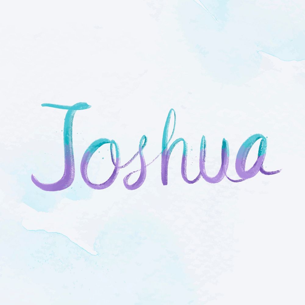 Joshua name vector word pink typography