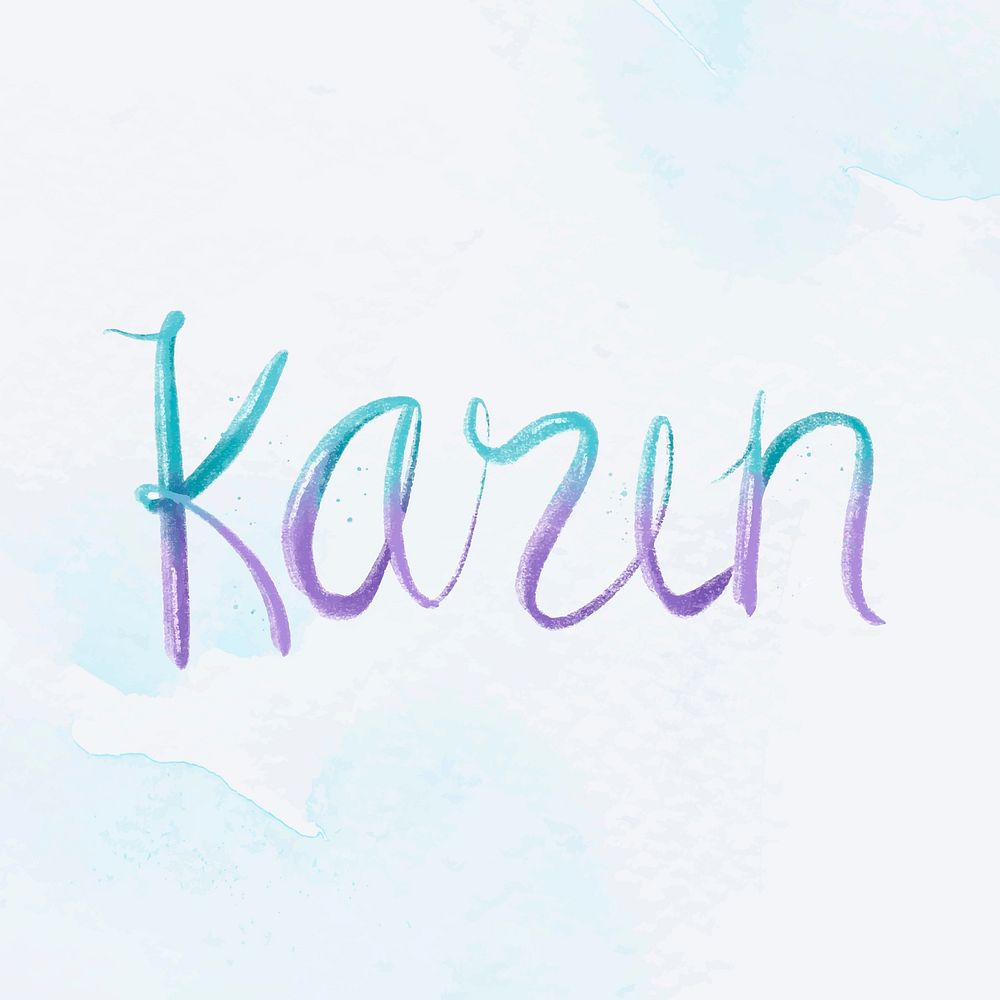 Karen name word pastel typography