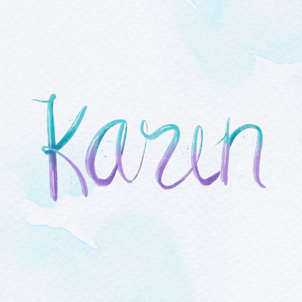 Karen name word pastel typography