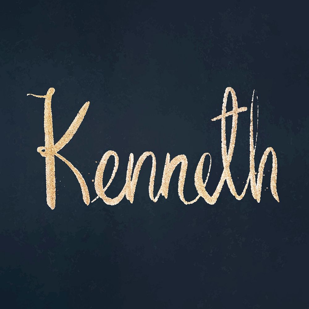 Kenneth sparkling gold font vector typography