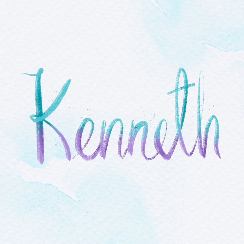 Kenneth male name psd calligraphy font