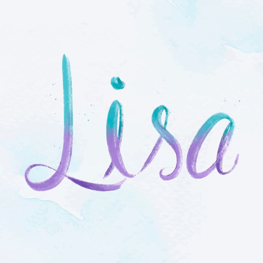 Lisa name hand lettering vector font
