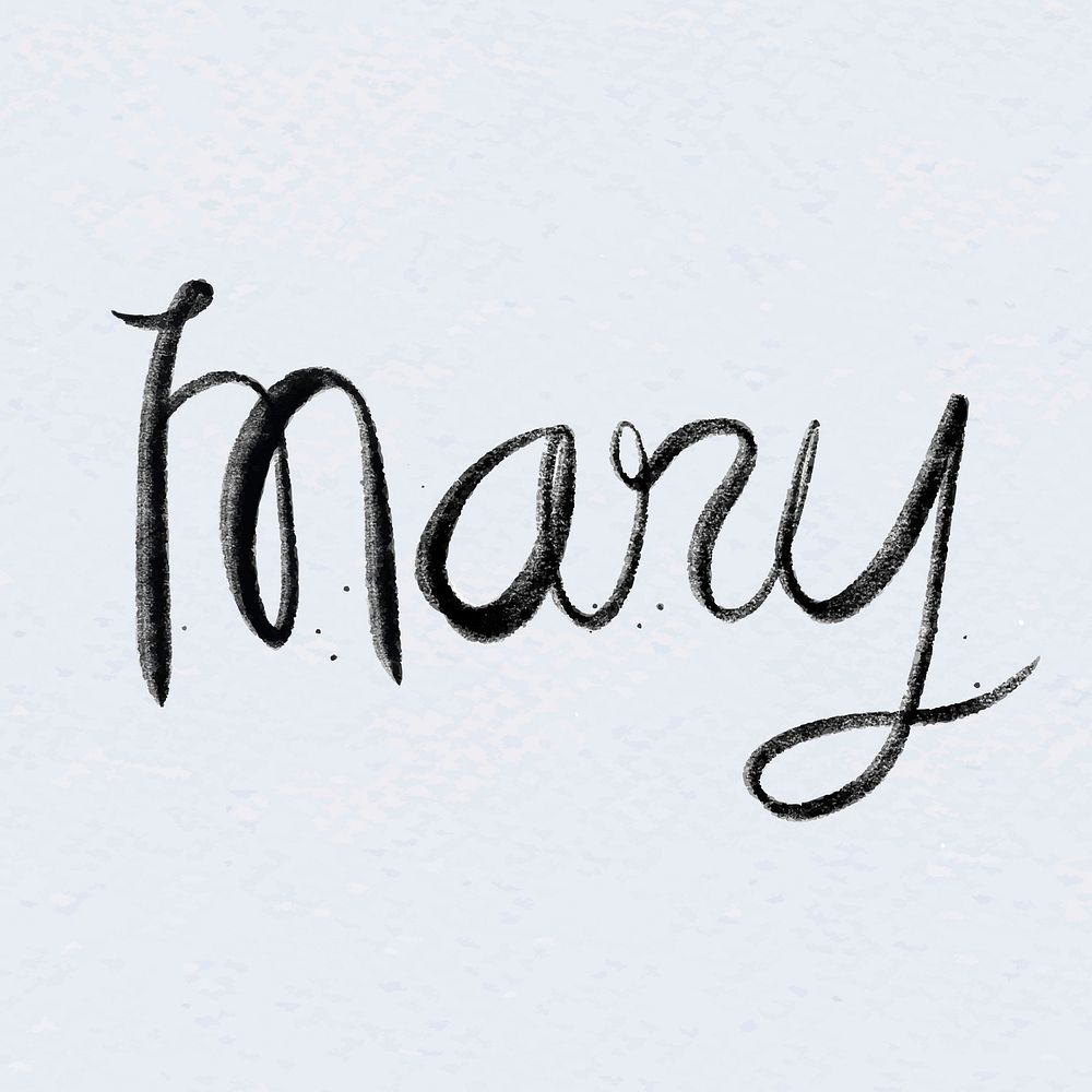 Hand drawn Mary font vector typography
