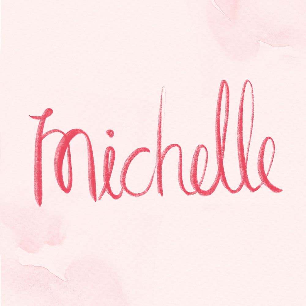 Michelle name psd hand lettering font