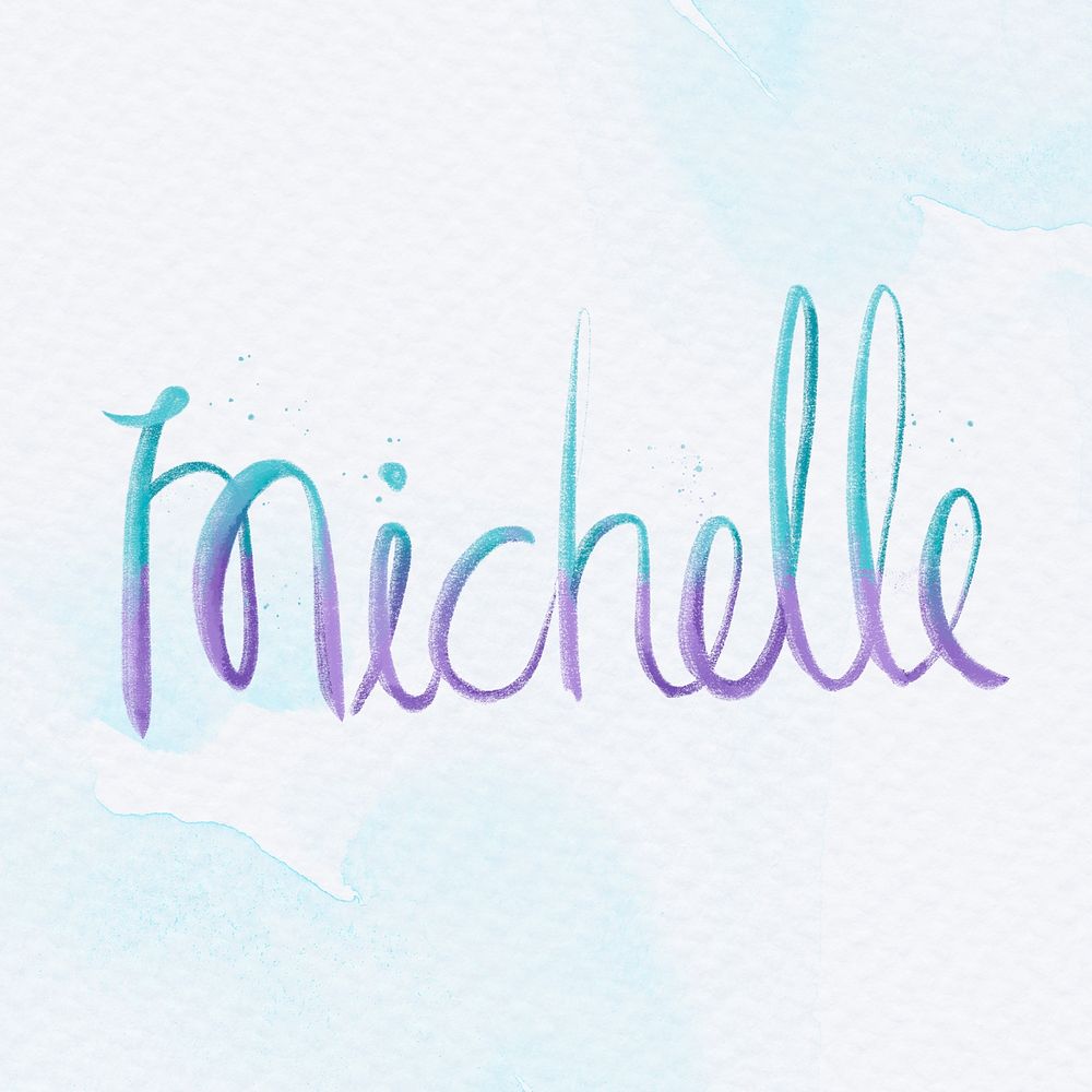 Michelle female name psd lettering font