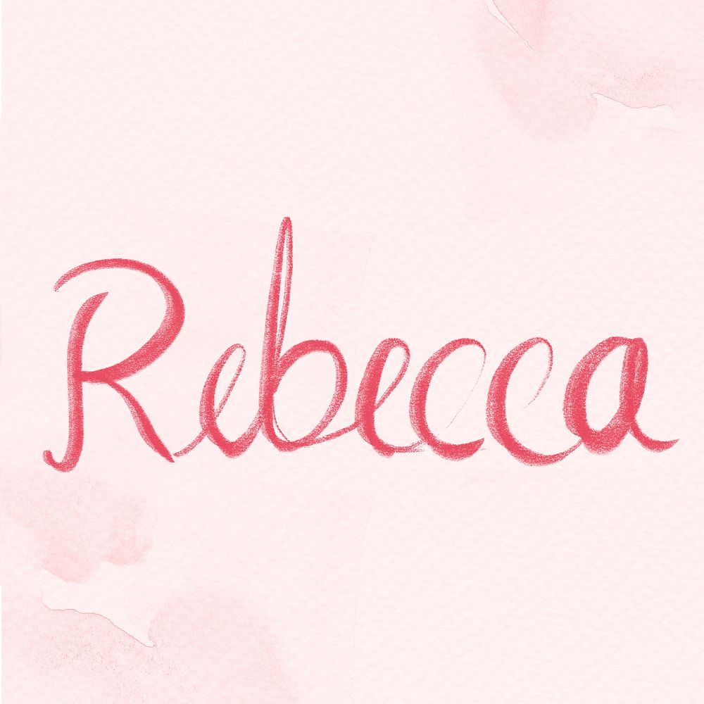 Rebecca psd name pink script font