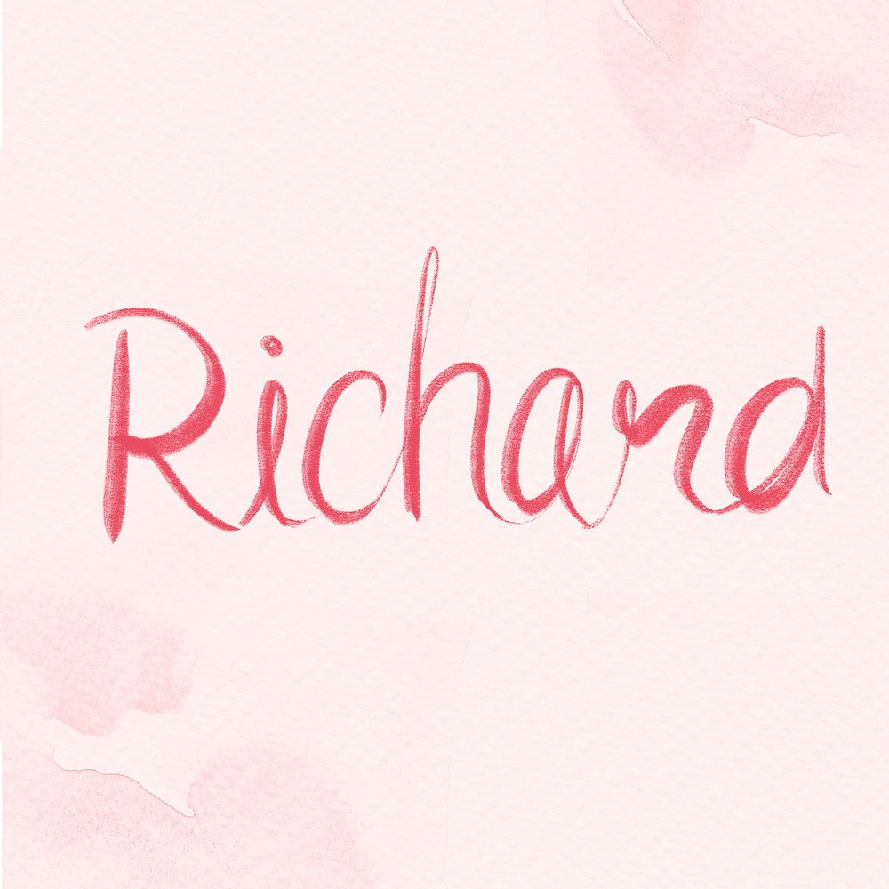 Richard name script pink psd font