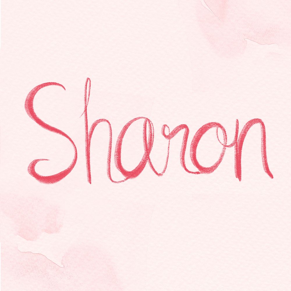 Sharon name pink script psd font
