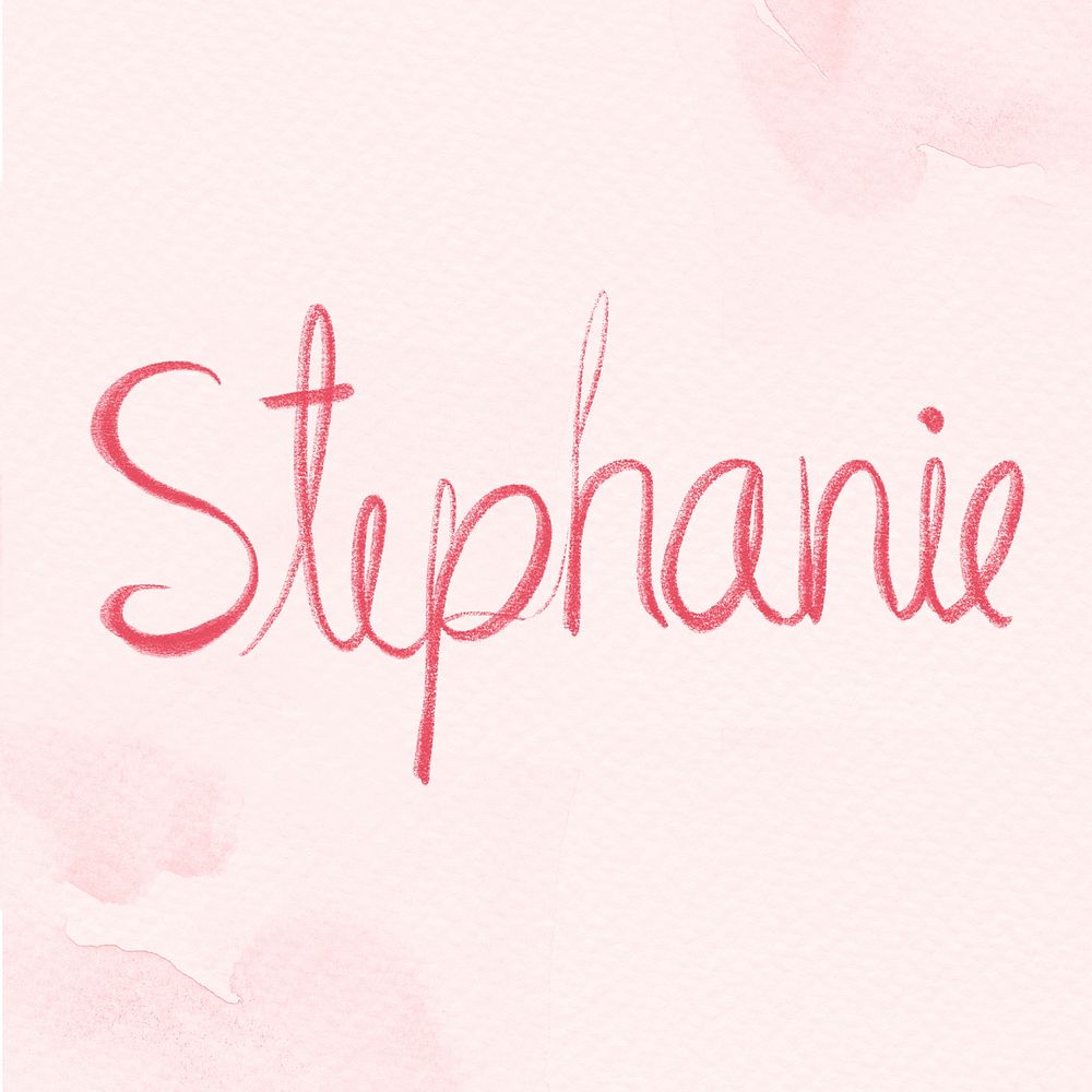 Stephanie name pink lettering font