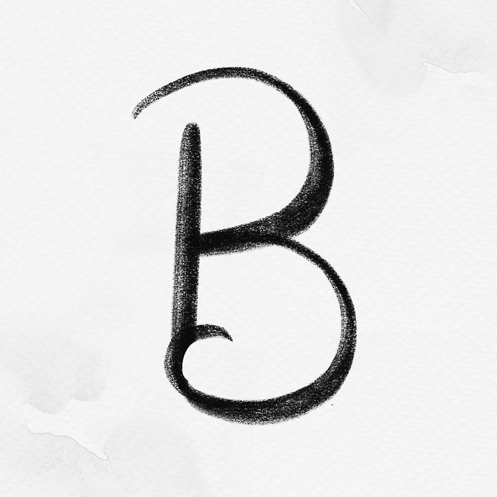 Calligraphy black letter b typography font