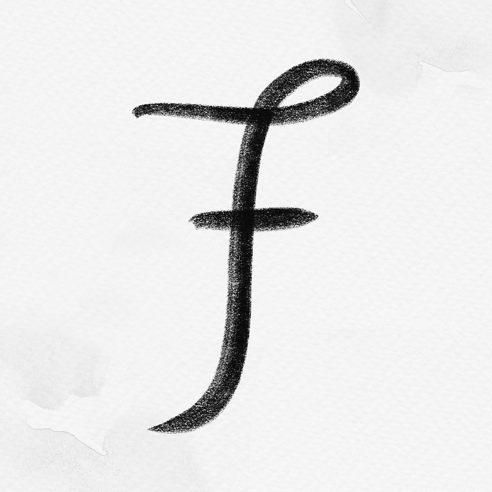 Calligraphy black letter f typography font