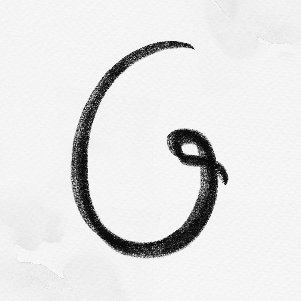 Calligraphy black letter g typography font