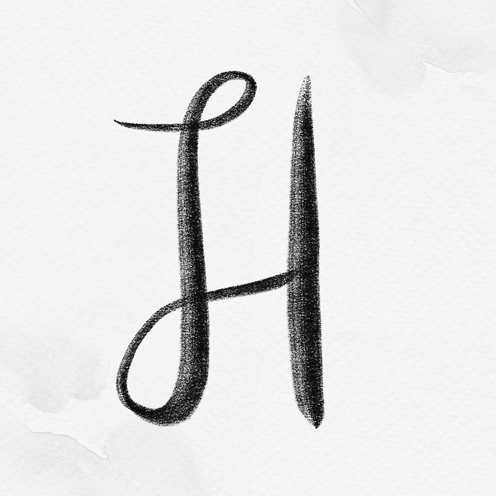 Letter h brush stroke psd typography font