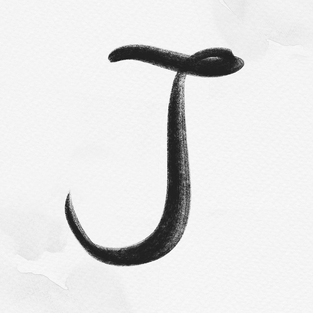 Calligraphy black letter j typography font