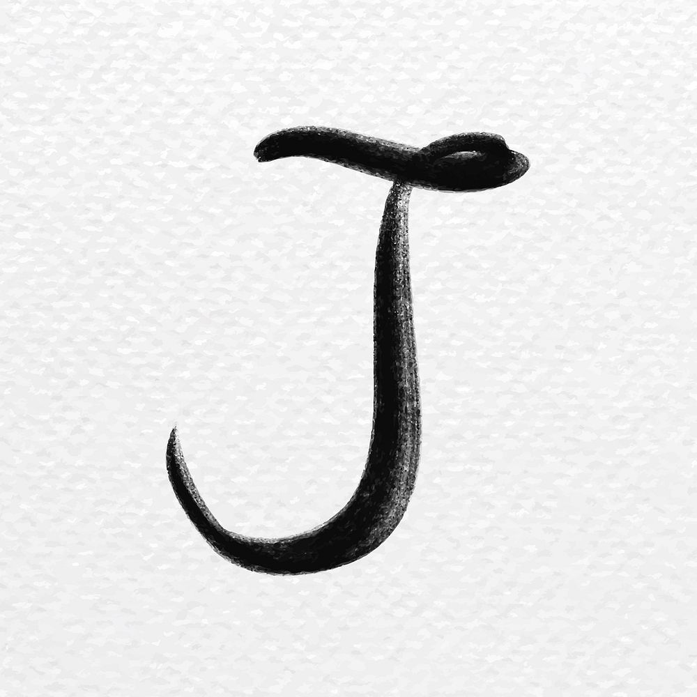 Letter j brush stroke vector typography font