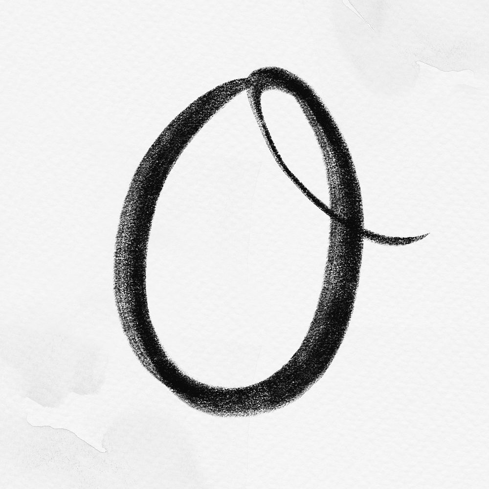Calligraphy black letter o typography font