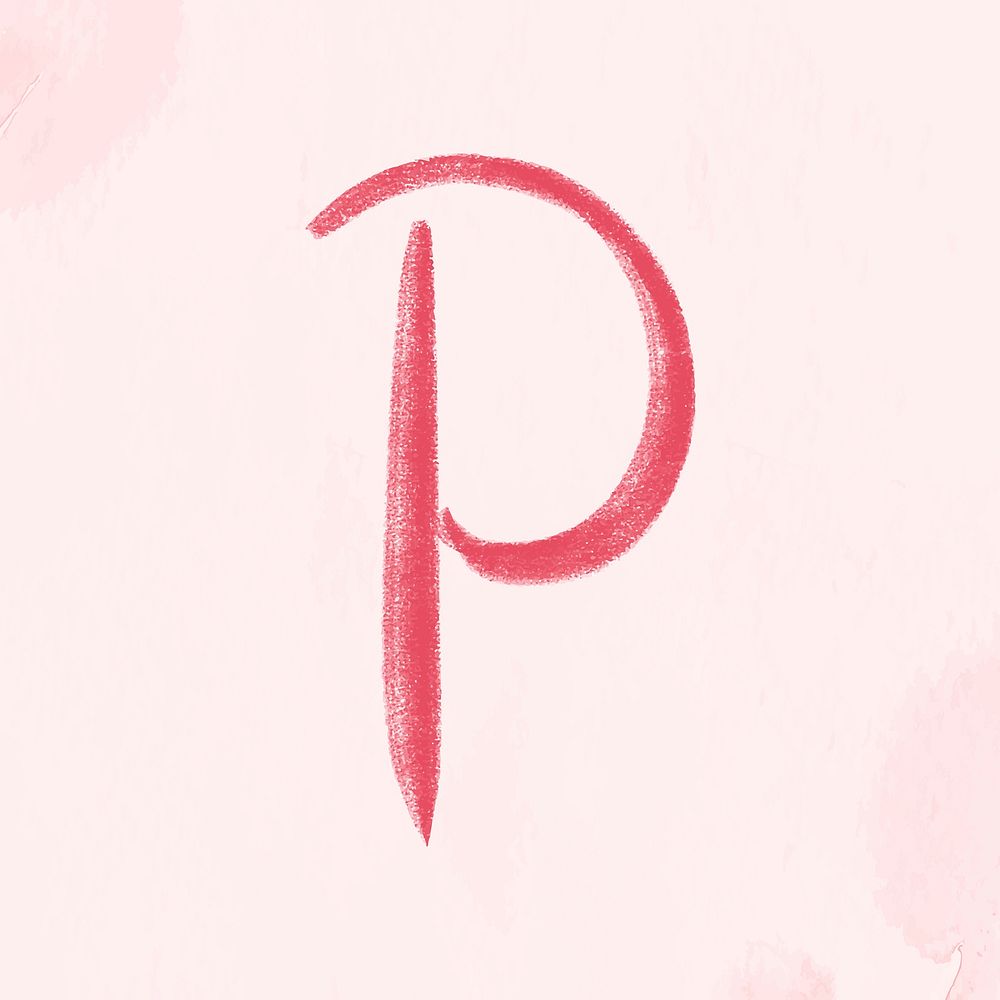 Letter p brush stroke vector typography font