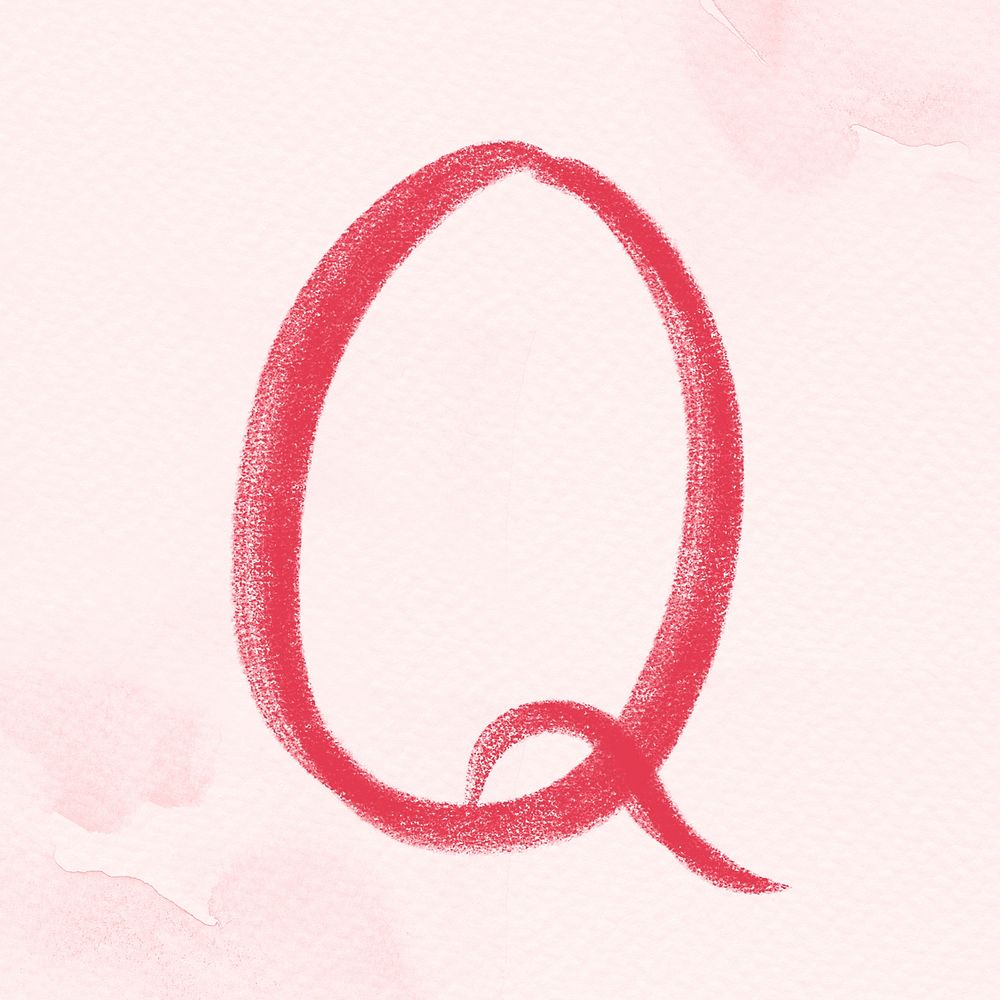 Calligraphy red letter q typography font