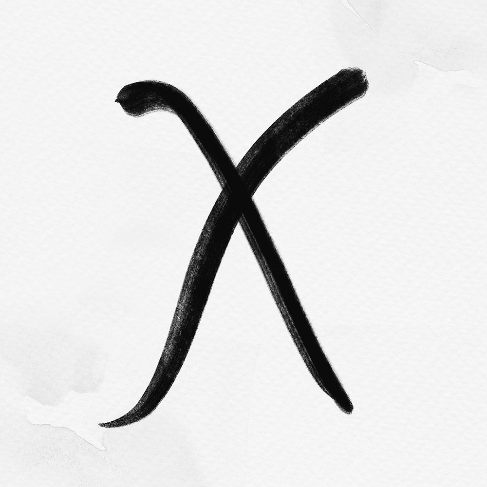 Calligraphy black letter x typography font