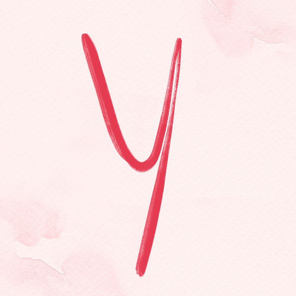 Calligraphy red letter y typography font
