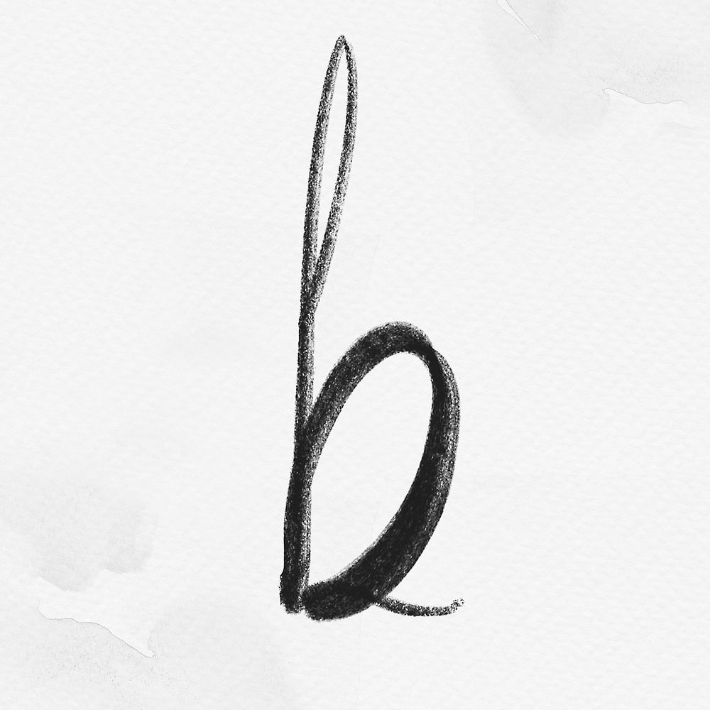 Calligraphy black letter b typography font