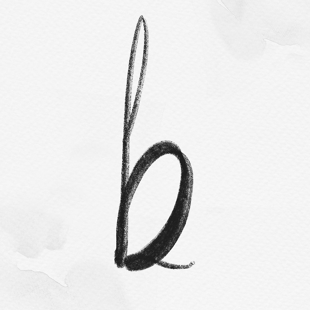 Letter b typography psd brush stroke font