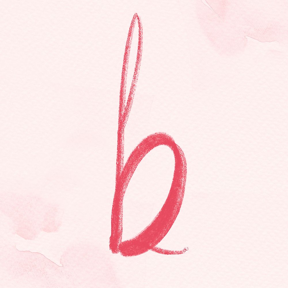 Calligraphy red letter b typography font