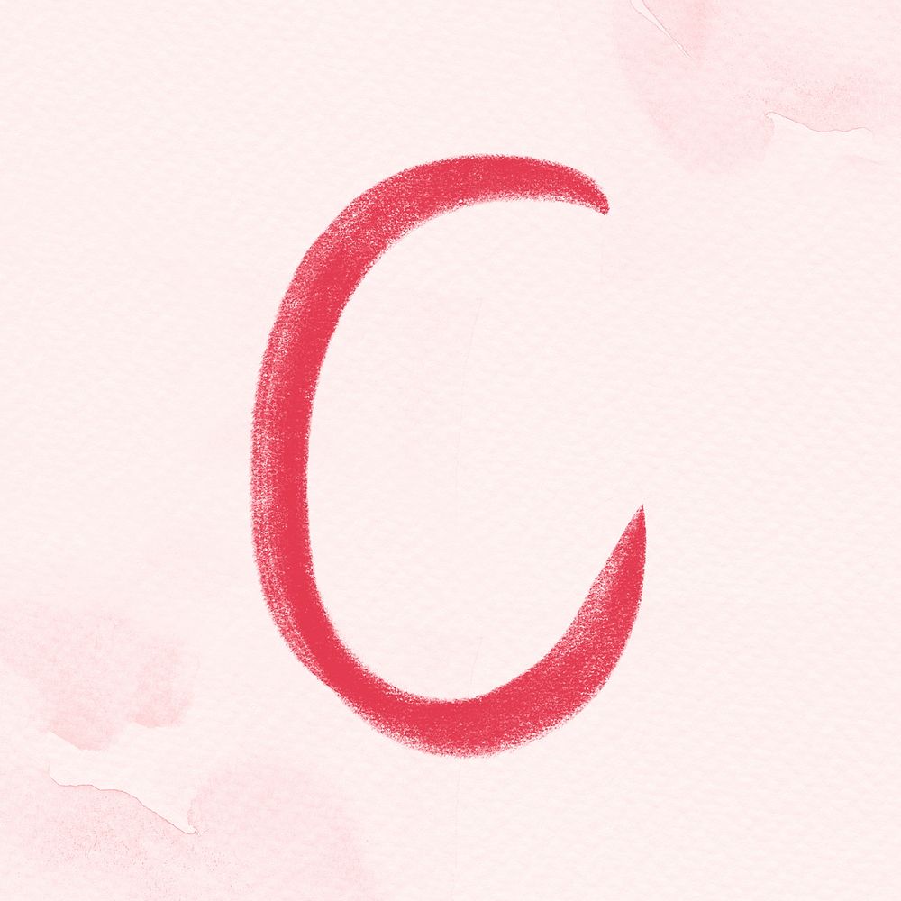 Calligraphy red letter c typography font