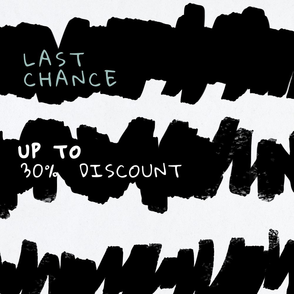30% discount post on ink brush patterned background