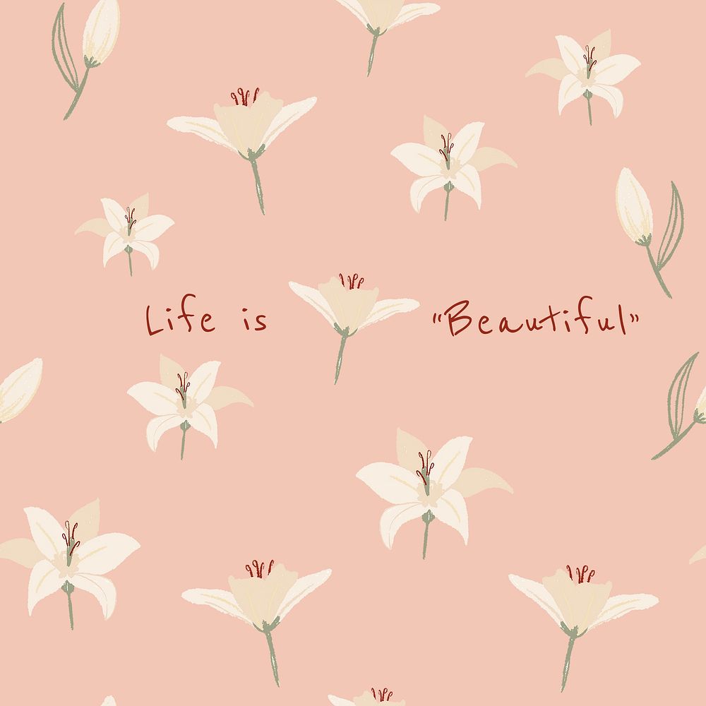 Editable floral aesthetic template psd for social media post with inspirational quote
