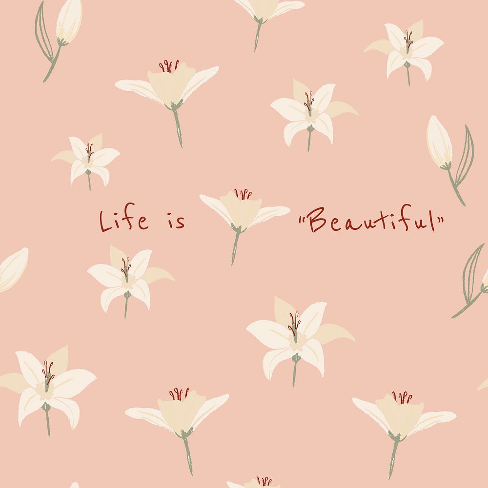 Editable floral aesthetic template vector for social media post with inspirational quote