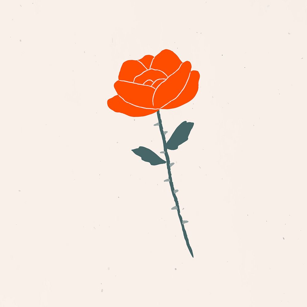 Rose flower logo mystical magic clipart illustration minimal drawing
