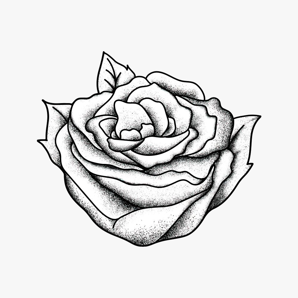 Vintage rose old school flash tattoo design symbol vector